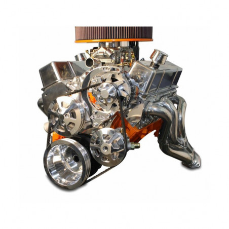 Small Block V-Drive Kit W/Remote Power Steering Reservoir Clear Anodized Finish