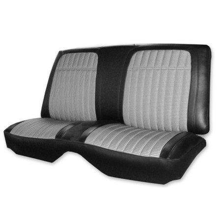 Coupe Houndstooth Rear Seat Covers, White