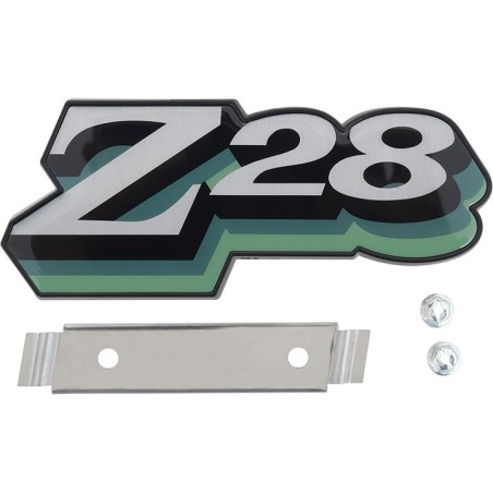 Z28 Nameplate Front Grill Emblem, Green / Light Green
