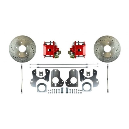 Rear Disc Brake Conversion Kit, w/ Parking Brake, Red Show N' Go