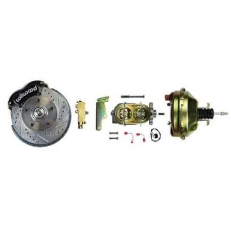 Front Power Disc Conversion, 9 inch Booster, D&S Rotors, Drop Spindles & Black Wilwood Calipers