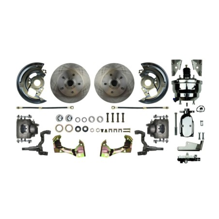 Front Disc Brake Conversion Kit, 8 Inch Chrome Dual Diaphragm Booster