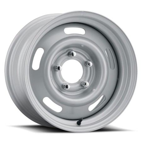 US Wheel Series 55 15x7 Silver Rallye, 5x4.5/5x4.75 Bolt Pattern, 4.25 BS, 6 Offset