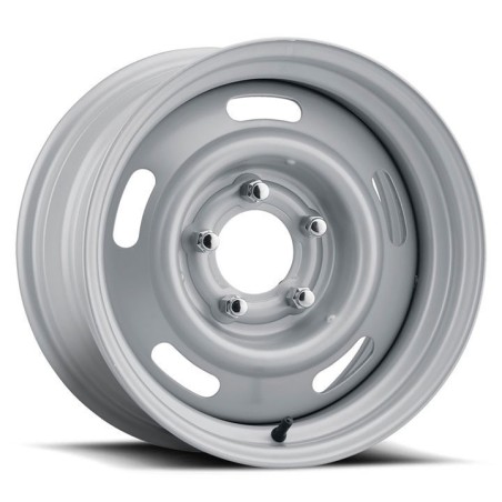 US Wheel Series 55 15x8 Silver Rallye, 5x4.75 Bolt Pattern, 5 BS, 13 Offset