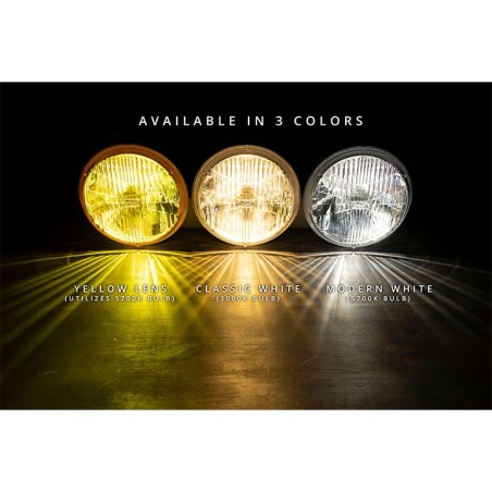 Holley RetroBright LED Headlight Yellow Lens 5.75 in. Round, 5700K Bulb