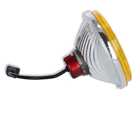 Holley RetroBright LED Headlight Yellow Lens 5.75 in. Round, 5700K Bulb