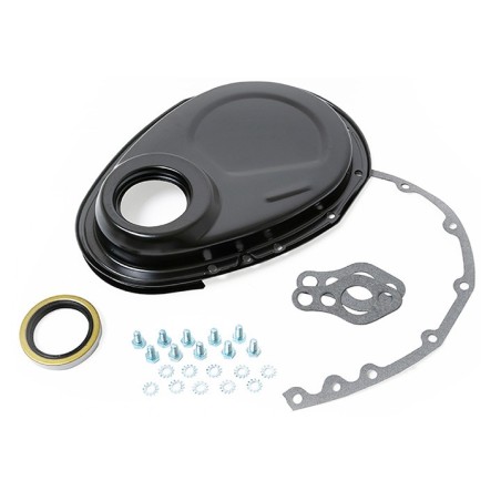 Small Block Timing Cover Kit For Long Water Pump Black