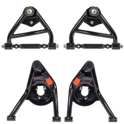 Tubular Control Arm Kit, Upper/Lower, Black Set