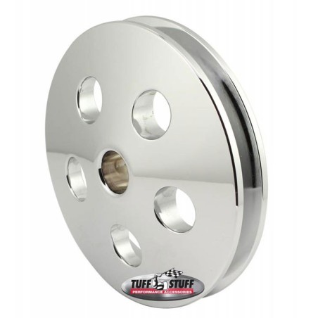 Tuff Stuff Machined Aluminum Power Steering Pump Pulley Single Groove Chrome