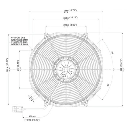 SPAL 16 Inch Electric Fan Puller Extreme Performance CFM 10-Blade pad
