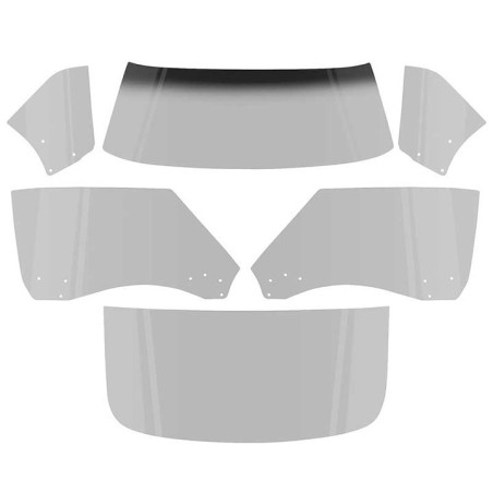 Coupe 6 Piece Glass Kit Smoke Gray Tint