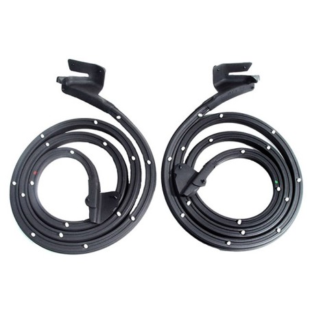 Molded Front Door Seal Weatherstrip With Clips, 4 Door Coupe