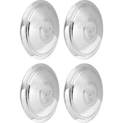 4 Piece Chrome Police Style Rally Wheel Cap Set with Bow Tie
