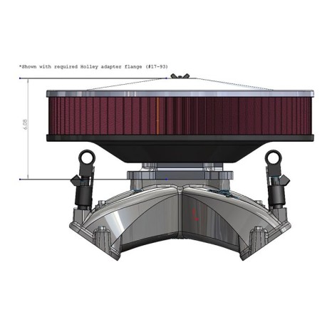 Holley RetroFilter Drive-By-Wire Air Cleaner - 16-Inch Diameter - Chrome