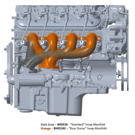 Hooker LT Swap Black Rear Dump Exhaust Manifold 2.5 Inch Outlet