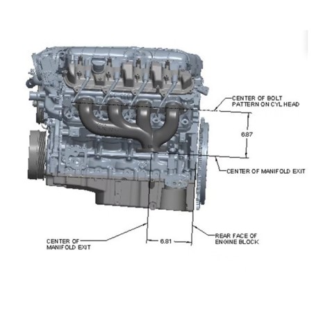 Hooker LT Swap Black Rear Dump Exhaust Manifold 2.5 Inch Outlet