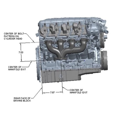 Hooker LT Swap Black Rear Dump Exhaust Manifold 2.5 Inch Outlet