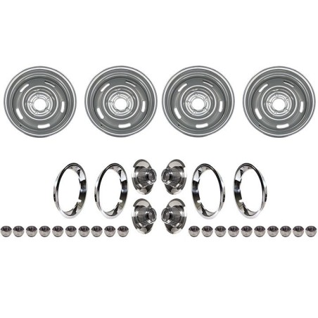 Rally Wheel Kit 15 X 8 Kit With Motor Division Turbine Style Caps Bowt