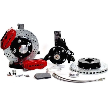 Baer Brakes 11 Inch SS4+ Front Brake System Pre-assembled 2 Inch Drop Red Calipe