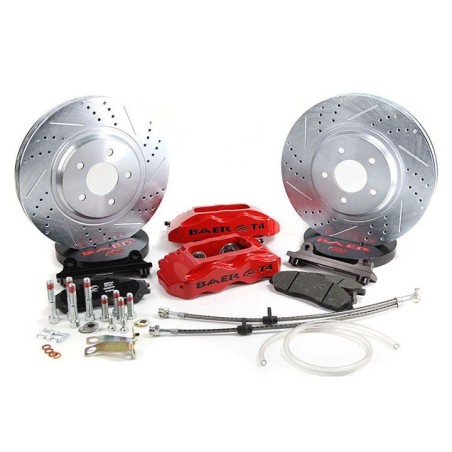 Baer Brakes 13 Inch Track4 Front Brake System Un-assmebled Silver Calipers