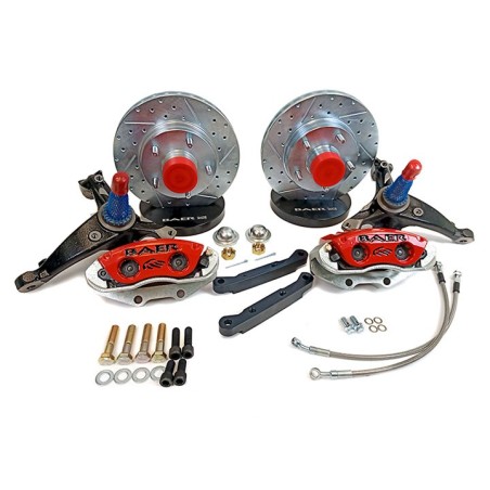 Baer Brakes 13 Inch Classic Series Front Brake System With Spindles Red Calipers