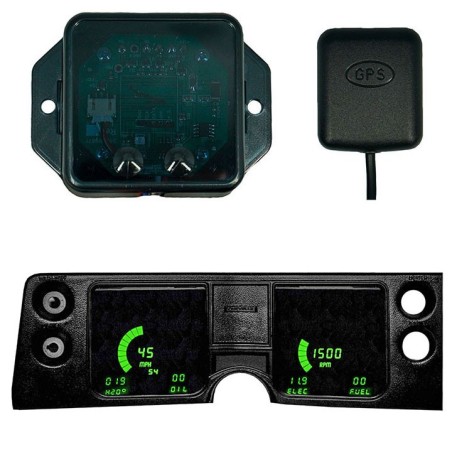 LED Digital Replacement Gauge Panel With GPS Green LED