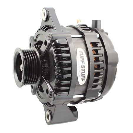 Tuff Stuff Performance Max Amp Alternator 225 Amp 10Dn, 10Si Cs130 1 Wire 6 Groove Stealth Black