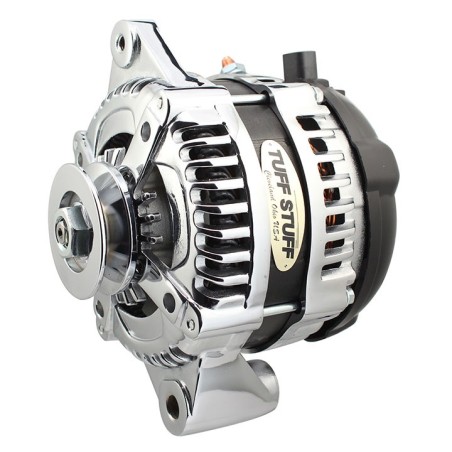 Tuff Stuff Performance Max Amp Alternator 225 Amp 10Dn, 10Si Cs130 1 Wire 1 Groove Chrome