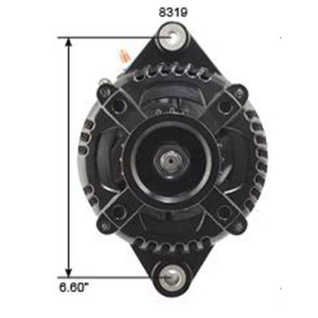 Tuff Stuff Performance Max Amp Alternator 225 Amp 10Dn, 10Si Cs130 1 Wire 1 Groove Chrome