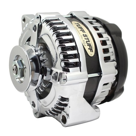 Tuff Stuff Performance Max Amp Alternator 225 AMP CS130 1 Wire 1 Groove Chrome