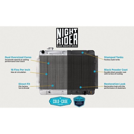G-Body High Performance Aluminum Radiator, Automatic OE Style Black