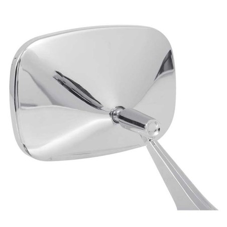 Outer Door Mirror, Chrome, Ribbed, W/Hardware, Rh Passenger Side