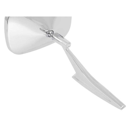 Outer Door Mirror, Chrome, Ribbed, W/Hardware, Rh Passenger Side