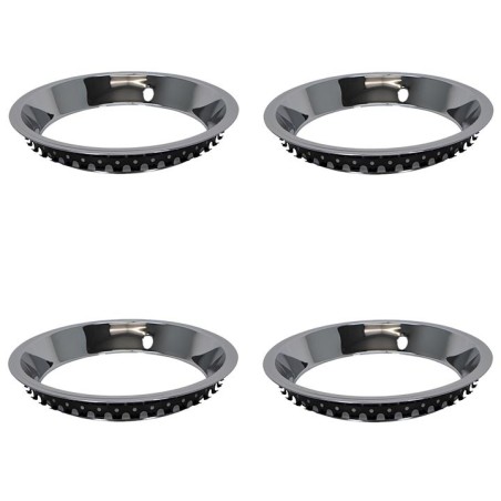 Rally Wheel Trim Rings Kit 14 X 7 Chromed Stainless Stepped Edge