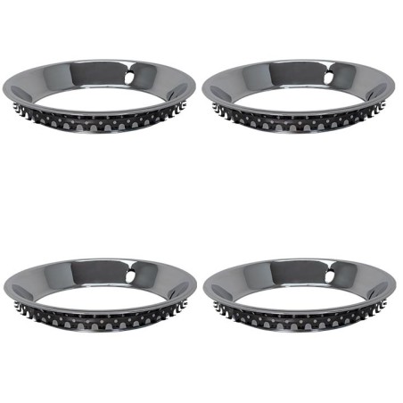Rally Wheel Trim Rings Kit 15 X 7 Chromed Stainless Stepped Edge
