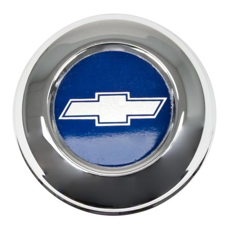SS Style Blue Bowtie Center Cap Chrome