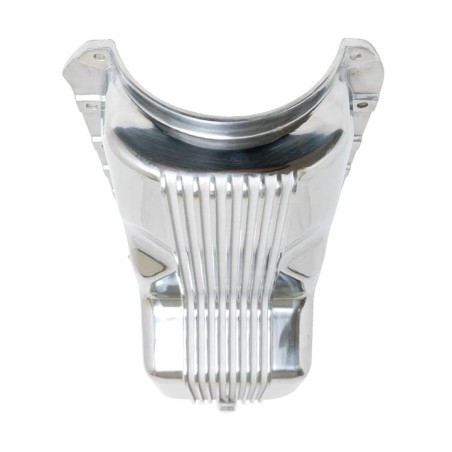 Big Block Finned Aluminum Oil Pan Drivers Side Dipstick Polished