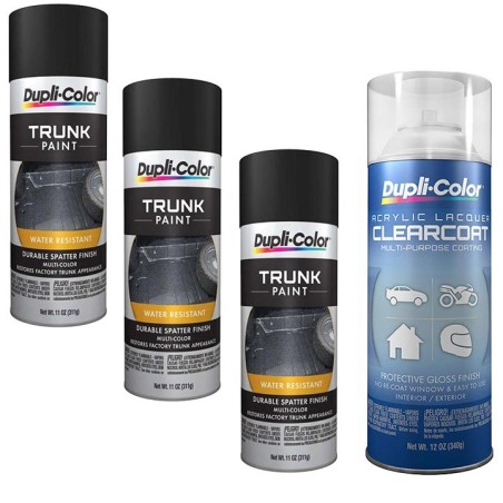 Spatter Trunk Paint Kit, Black/Gray With Clear Coat, 11 Oz. Aerosol 4Pc