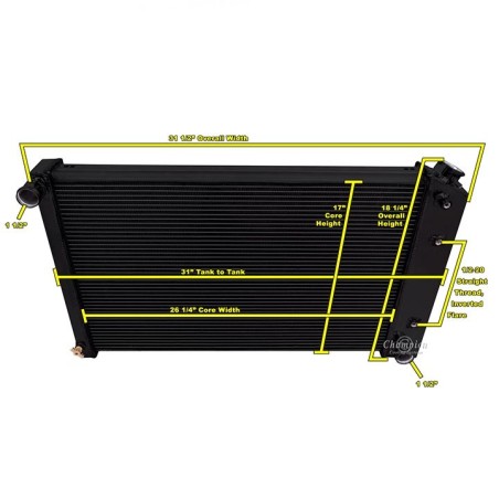Champion Cooling Aluminum Radiator Champion Series 3 Core - 600-800 HP Black
