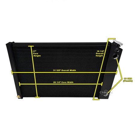 Champion Cooling Aluminum Radiator Champion Series 3 Core - 600-800HP - LS Swap Black
