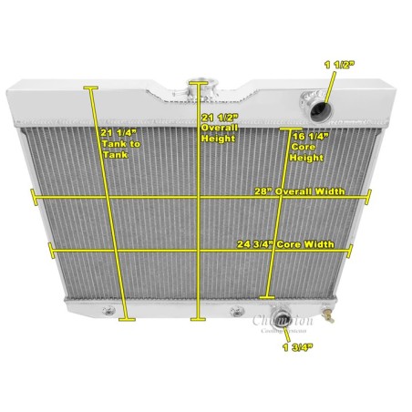 Champion Cooling Aluminum Radiator Champion Series 3 Core - 600-800 HP
