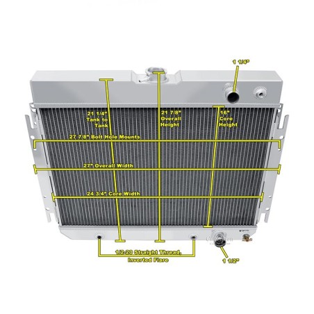Champion Cooling Aluminum Radiator Champion Series 3 Core - 600-800 HP (LS Swap)