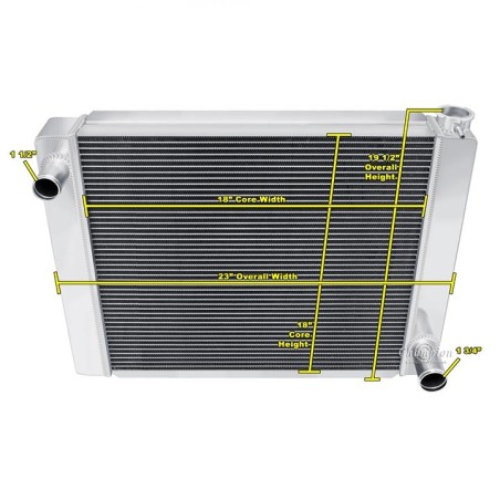 Champion Cooling Universal Series, 18 Inch Width Core, Chevy Config 3 Row Aluminum Radiator