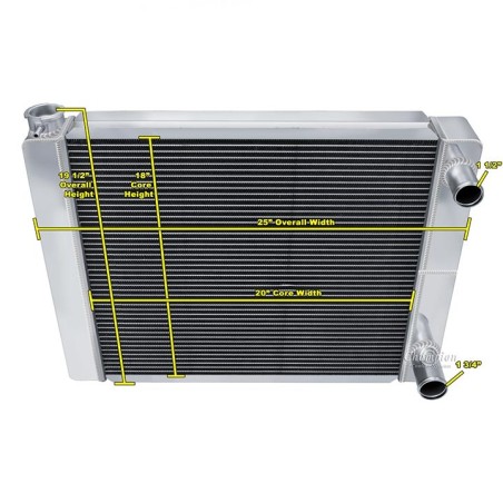 Champion Cooling Universal Series, 20 Inch Width Core, Dual Pass 3 Row Aluminum Radiator