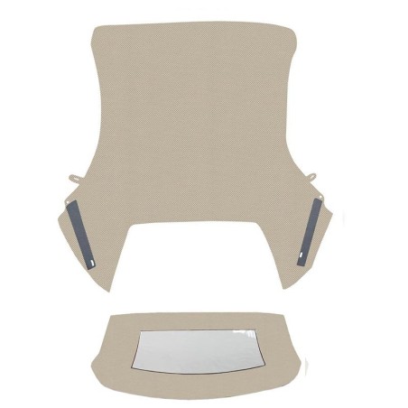 Convertible Top With Plastic Rear Window with Zipper Beige
