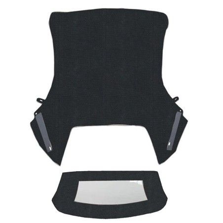 Convertible Top With Plastic Rear Window with Zipper Black