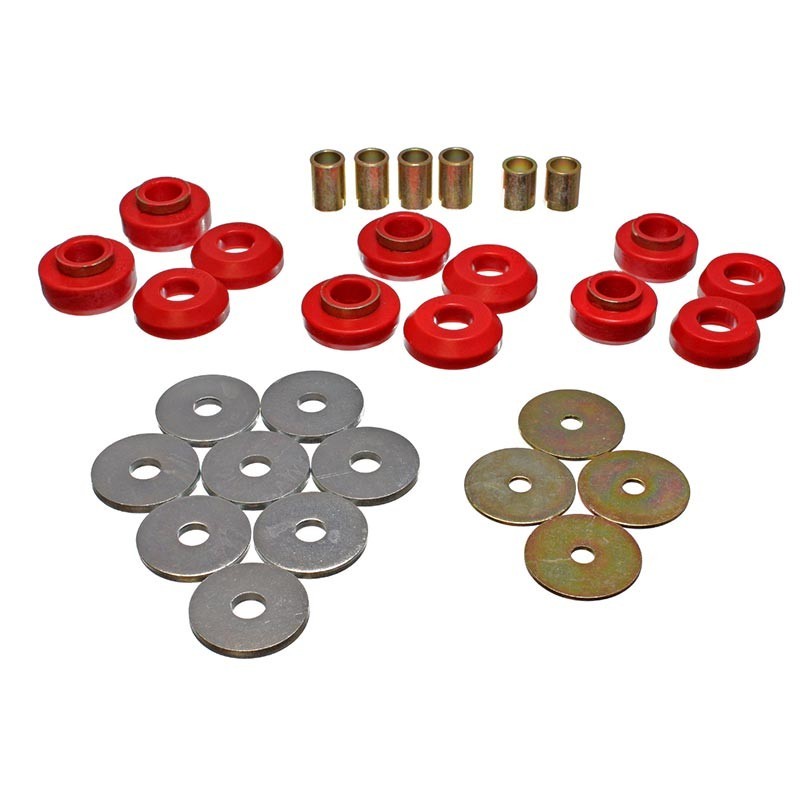1975-1979 Nova Energy Suspension Polyurethane Body Mount Bushing Kit Red