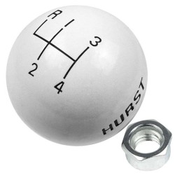 Hurst White Shift Ball, 4 Speed, 3/8-16 Threads