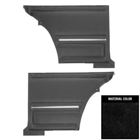 Coupe Standard Rear PUI Door Panels, Black, Pre-Assembled