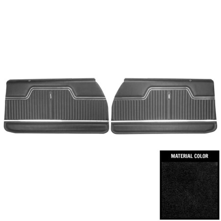 Front Door Panels, Pre-Assembled, Black